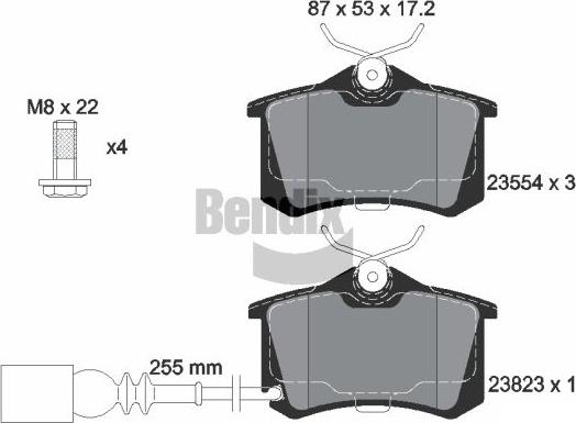 BENDIX Braking BPD2053 - Kit de plaquettes de frein, frein à disque cwaw.fr