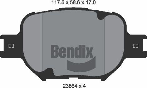 BENDIX Braking BPD2057 - Kit de plaquettes de frein, frein à disque cwaw.fr