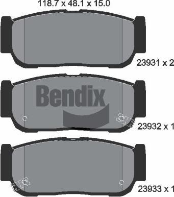 BENDIX Braking BPD2064 - Kit de plaquettes de frein, frein à disque cwaw.fr