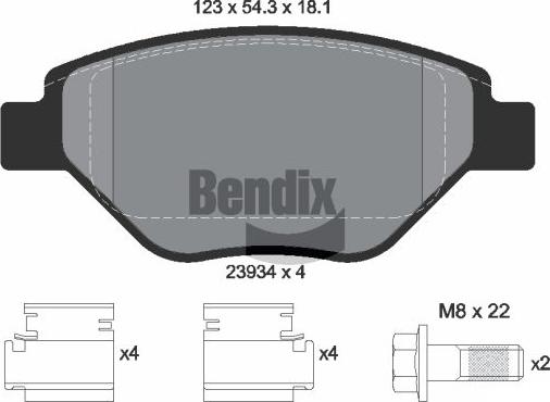 BENDIX Braking BPD2065 - Kit de plaquettes de frein, frein à disque cwaw.fr