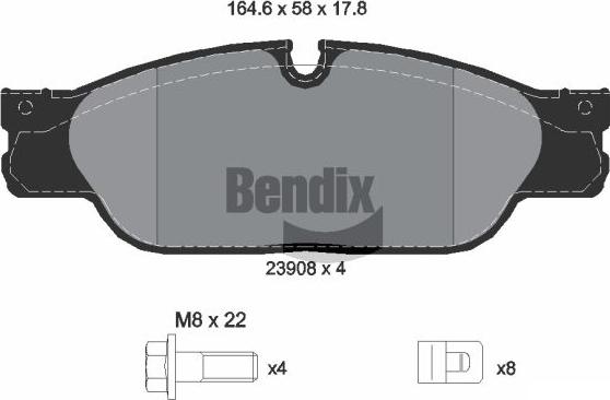 BENDIX Braking BPD2063 - Kit de plaquettes de frein, frein à disque cwaw.fr