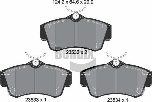 BENDIX Braking BPD2004 - Kit de plaquettes de frein, frein à disque cwaw.fr