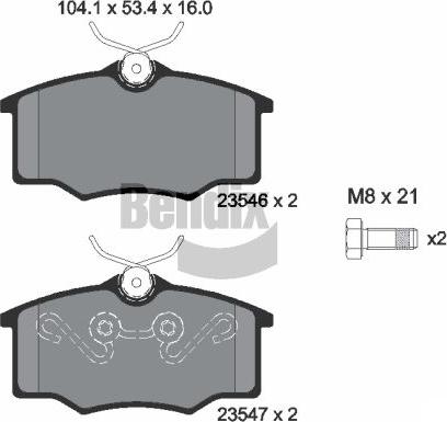 BENDIX Braking BPD2008 - Kit de plaquettes de frein, frein à disque cwaw.fr