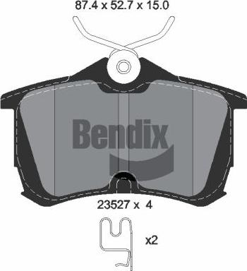 BENDIX Braking BPD2003 - Kit de plaquettes de frein, frein à disque cwaw.fr