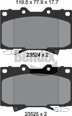 BENDIX Braking BPD2002 - Kit de plaquettes de frein, frein à disque cwaw.fr