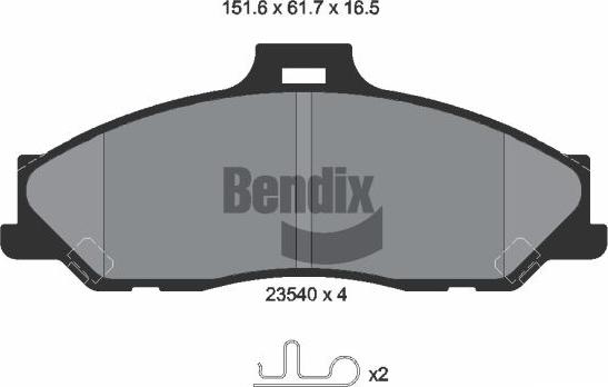 BENDIX Braking BPD2007 - Kit de plaquettes de frein, frein à disque cwaw.fr