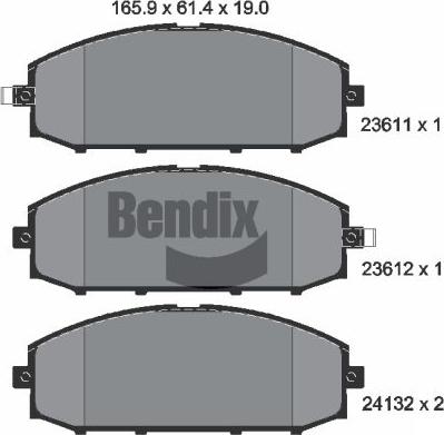 BENDIX Braking BPD2018 - Kit de plaquettes de frein, frein à disque cwaw.fr