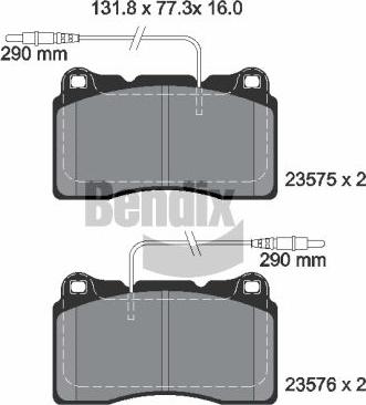 BENDIX Braking BPD2012 - Kit de plaquettes de frein, frein à disque cwaw.fr