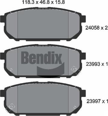 BENDIX Braking BPD2085 - Kit de plaquettes de frein, frein à disque cwaw.fr