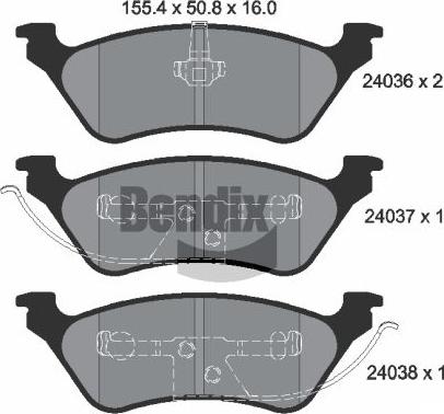 BENDIX Braking BPD2082 - Kit de plaquettes de frein, frein à disque cwaw.fr