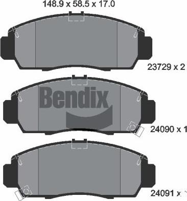 BENDIX Braking BPD2029 - Kit de plaquettes de frein, frein à disque cwaw.fr