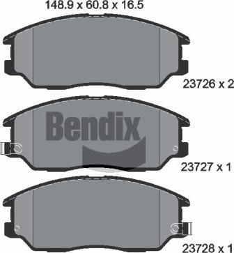 BENDIX Braking BPD2028 - Kit de plaquettes de frein, frein à disque cwaw.fr