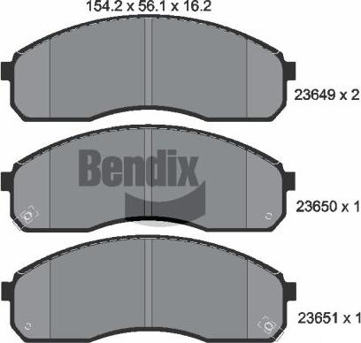 BENDIX Braking BPD2023 - Kit de plaquettes de frein, frein à disque cwaw.fr