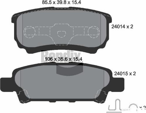 BENDIX Braking BPD2079 - Kit de plaquettes de frein, frein à disque cwaw.fr