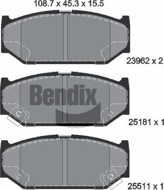 BENDIX Braking BPD2070 - Kit de plaquettes de frein, frein à disque cwaw.fr