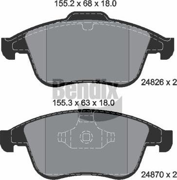 BENDIX Braking BPD2198 - Kit de plaquettes de frein, frein à disque cwaw.fr