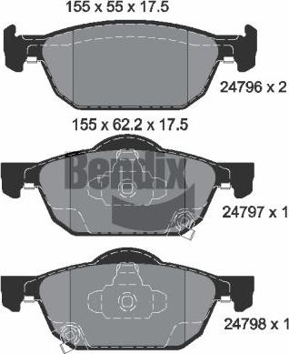 BENDIX Braking BPD2197 - Kit de plaquettes de frein, frein à disque cwaw.fr