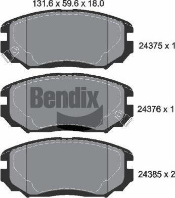 BENDIX Braking BPD2144 - Kit de plaquettes de frein, frein à disque cwaw.fr