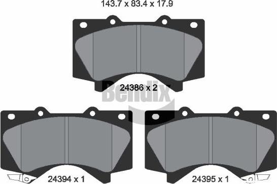 BENDIX Braking BPD2145 - Kit de plaquettes de frein, frein à disque cwaw.fr