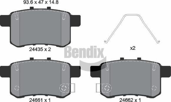 BENDIX Braking BPD2148 - Kit de plaquettes de frein, frein à disque cwaw.fr