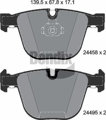 BENDIX Braking BPD2154 - Kit de plaquettes de frein, frein à disque cwaw.fr