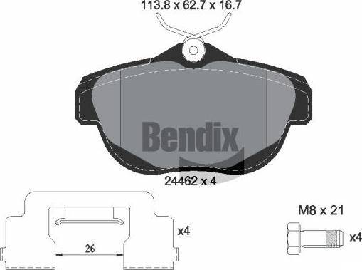 BENDIX Braking BPD2156 - Kit de plaquettes de frein, frein à disque cwaw.fr