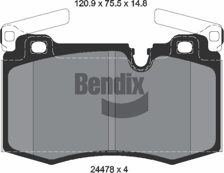 BENDIX Braking BPD2158 - Kit de plaquettes de frein, frein à disque cwaw.fr