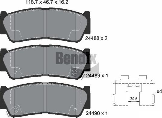 BENDIX Braking BPD2160 - Kit de plaquettes de frein, frein à disque cwaw.fr