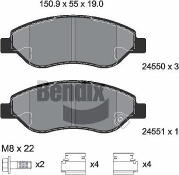 BENDIX Braking BPD2168 - Kit de plaquettes de frein, frein à disque cwaw.fr