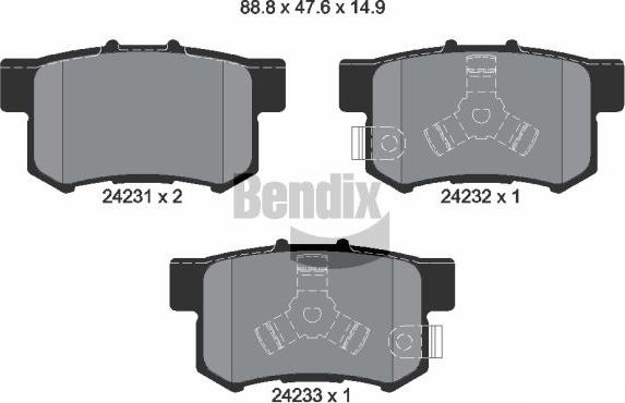 BENDIX Braking BPD2109 - Kit de plaquettes de frein, frein à disque cwaw.fr