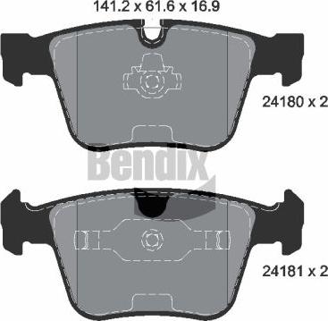 BENDIX Braking BPD2104 - Kit de plaquettes de frein, frein à disque cwaw.fr