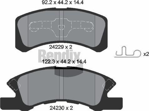 BENDIX Braking BPD2108 - Kit de plaquettes de frein, frein à disque cwaw.fr