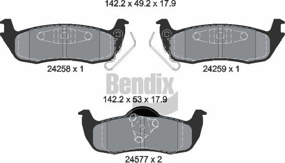 BENDIX Braking BPD2115 - Kit de plaquettes de frein, frein à disque cwaw.fr