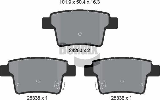 BENDIX Braking BPD2116 - Kit de plaquettes de frein, frein à disque cwaw.fr