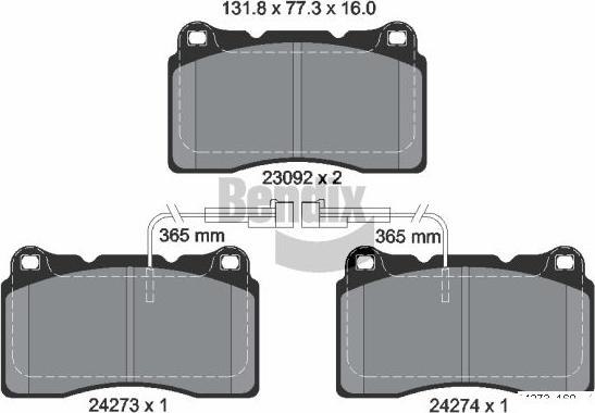 BENDIX Braking BPD2118 - Kit de plaquettes de frein, frein à disque cwaw.fr