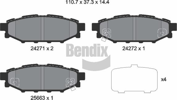 BENDIX Braking BPD2117 - Kit de plaquettes de frein, frein à disque cwaw.fr