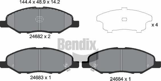 BENDIX Braking BPD2185 - Kit de plaquettes de frein, frein à disque cwaw.fr