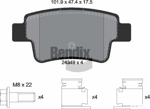 BENDIX Braking BPD2135 - Kit de plaquettes de frein, frein à disque cwaw.fr