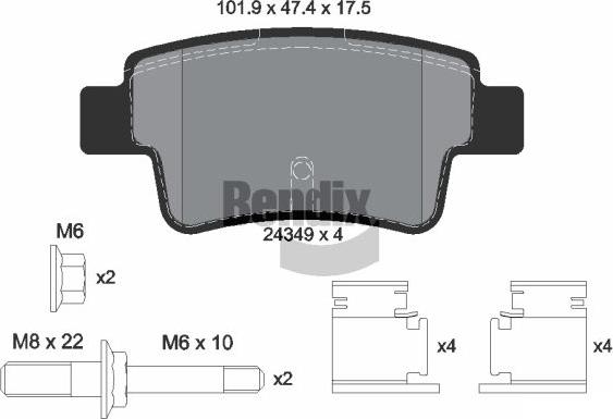 BENDIX Braking BPD2136 - Kit de plaquettes de frein, frein à disque cwaw.fr