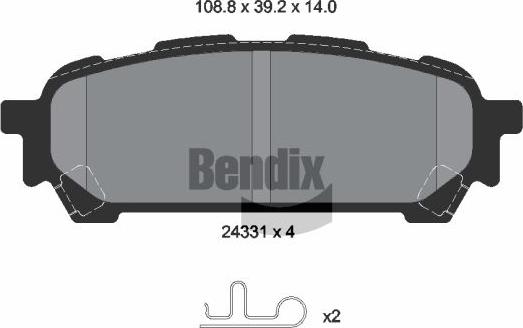 BENDIX Braking BPD2130 - Kit de plaquettes de frein, frein à disque cwaw.fr