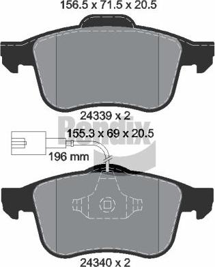 BENDIX Braking BPD2131 - Kit de plaquettes de frein, frein à disque cwaw.fr