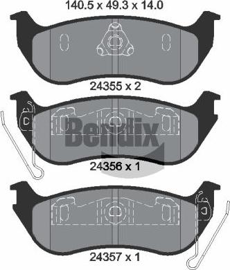 BENDIX Braking BPD2138 - Kit de plaquettes de frein, frein à disque cwaw.fr