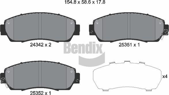 BENDIX Braking BPD2132 - Kit de plaquettes de frein, frein à disque cwaw.fr