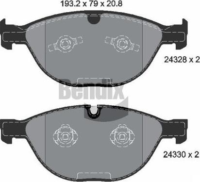 BENDIX Braking BPD2129 - Kit de plaquettes de frein, frein à disque cwaw.fr