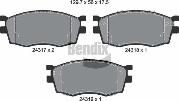 BENDIX Braking BPD2127 - Kit de plaquettes de frein, frein à disque cwaw.fr