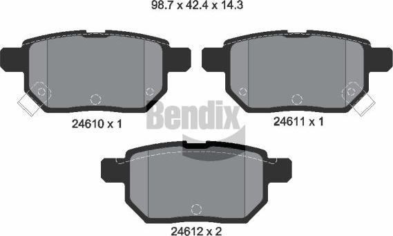 BENDIX Braking BPD2179 - Kit de plaquettes de frein, frein à disque cwaw.fr