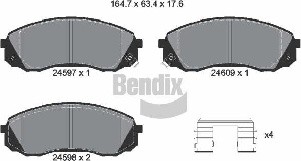 BENDIX Braking BPD2175 - Kit de plaquettes de frein, frein à disque cwaw.fr