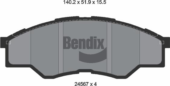 BENDIX Braking BPD2173 - Kit de plaquettes de frein, frein à disque cwaw.fr