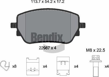 BENDIX Braking BPD2349 - Kit de plaquettes de frein, frein à disque cwaw.fr