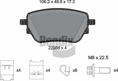 BENDIX Braking BPD2348 - Kit de plaquettes de frein, frein à disque cwaw.fr